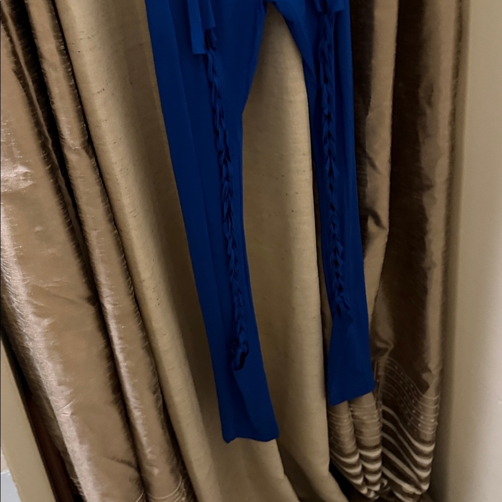 Royal Blue Off-Shoulder Ruffle Jumpsuit - Picture 5 of 5